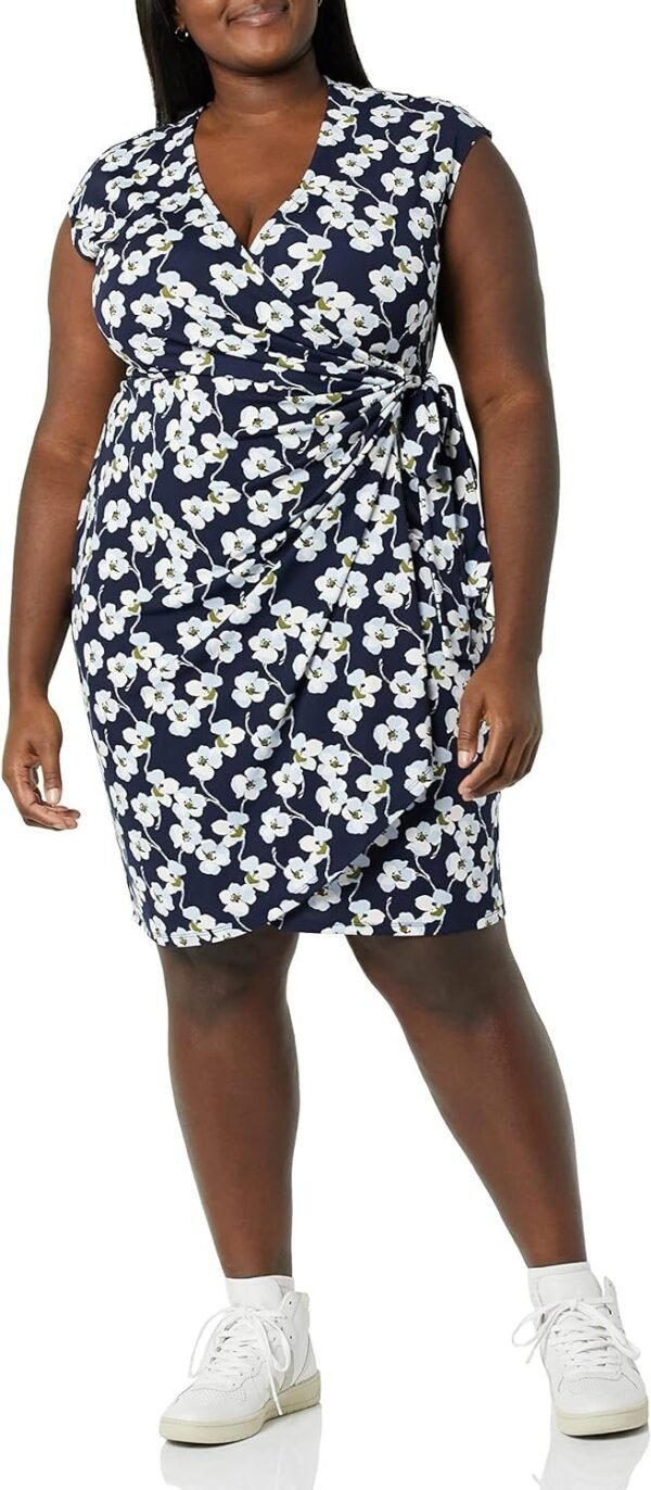 Women's Classic Cap Sleeve Wrap Dress (Available in Plus Size)