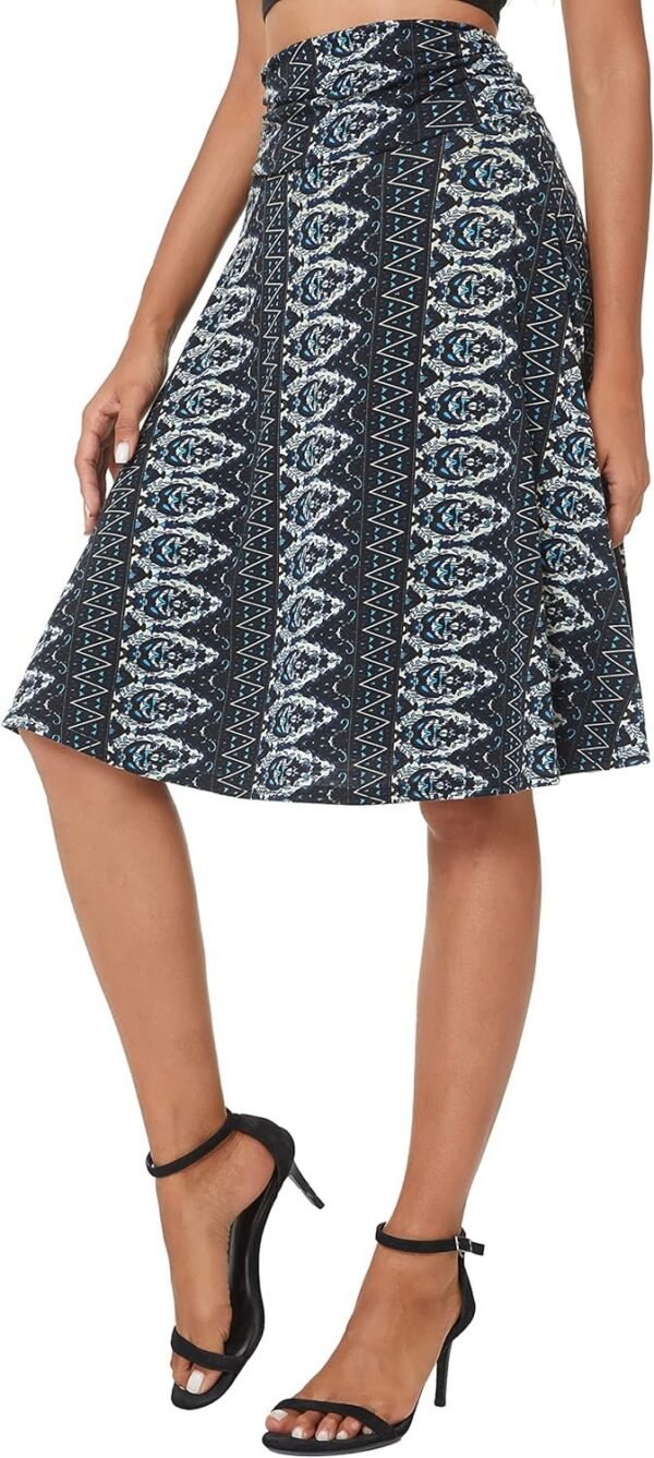 Women's Ruched Waist Stretchy Flared Yoga Skirt High Waist Midi Skirt for Women, 14, Large