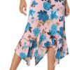 Women's Flowy Stretchy Skirt Handkerchief Hemline Midi Skirt