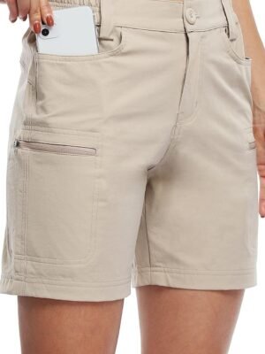 Women's Hiking Cargo Shorts Stretch Golf Active Shorts Outdoor Summer Shorts with Pockets Water Resistant