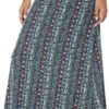 Women's Stylish Spandex Comfy Fold-Over Flare Long Maxi Skirt, 17, X-Large