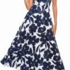 Women's 2024 Short Sleeve Round Neck Casual Summer Flowy Maxi Spring Dresses with Pockets