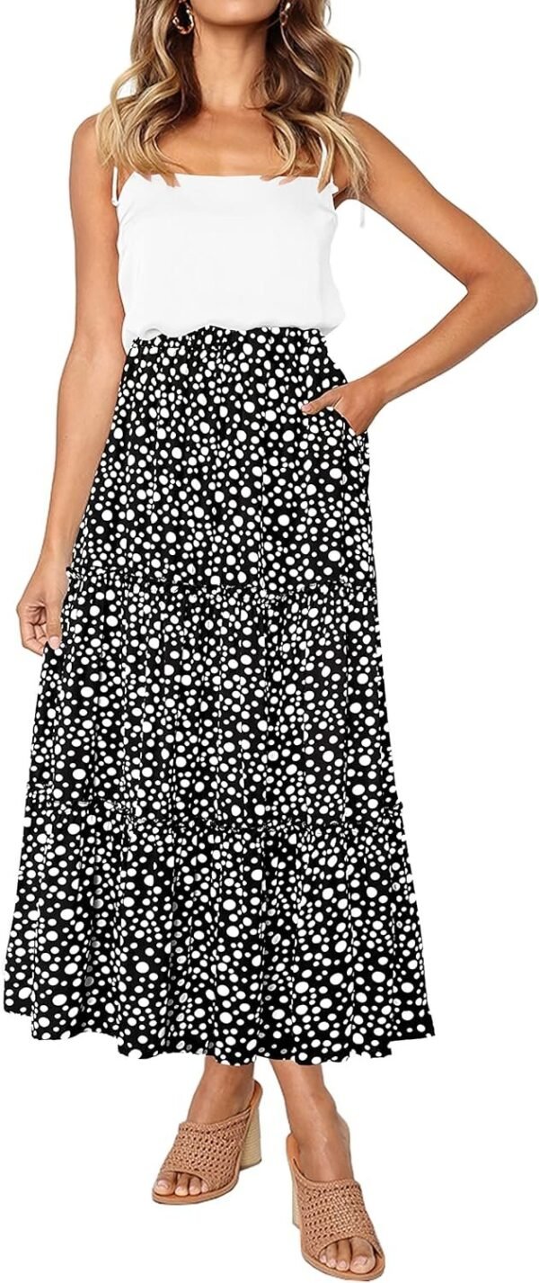 81tmcbfRTQL._AC_SL1500.jpg Womens High Waist A Line Ruffle Swing Long Maxi Skirt with Pockets