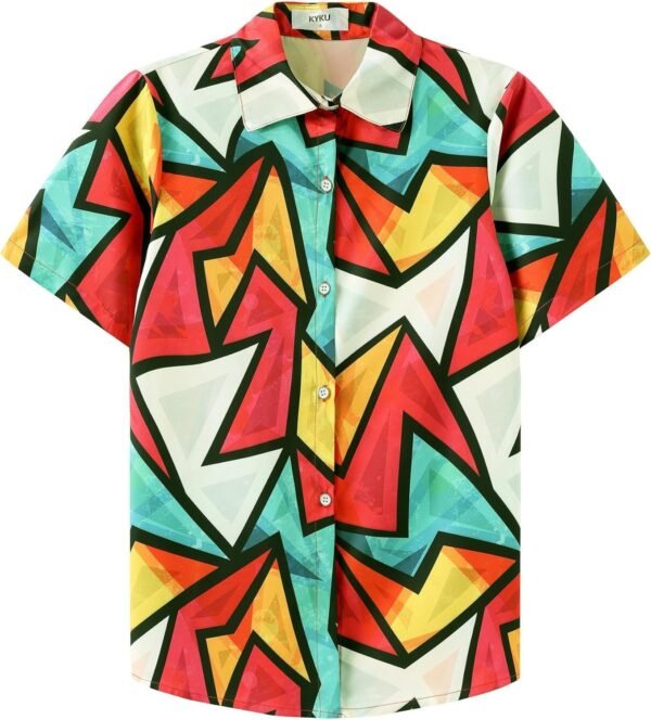 Women’s Button Down Hawaiian Shirt Casual Fashion Shirts Summer Blouses