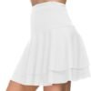 Stretchy Flared Ruffle Layered Mini Skater Skirts for Women