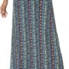 Women's Stylish Spandex Comfy Fold-Over Flare Long Maxi Skirt, 17, X-Large