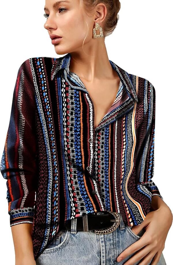 91-jc5zIVCL._AC_SL1500.jpg Blouses for Women Fashion, Casual Long Sleeve Button Down Shirts Tops, XS-3XL