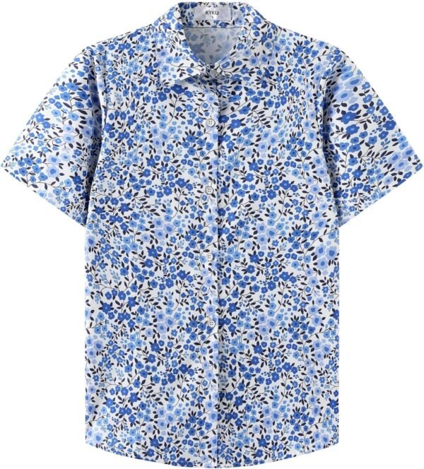 Women’s Button Down Hawaiian Shirt Casual Fashion Shirts Summer Blouses