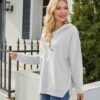 Women Casual Hoodie Long Sleeves Fashion Pullover Sweatshirts Loose Fit Tunic Winter Tops Comy Shirts