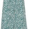 Women's Print Long Skirts High Waist Split A Line Full Length Maxi Skirt