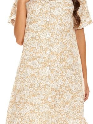 Cotton House Dress Women's Classic Nightgown Short Sleeve Housecoat Button-Up Front Duster Robe…