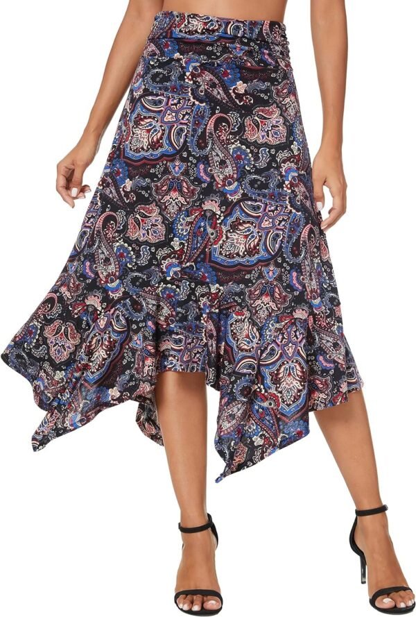 Women's Summer Beach Skirt Stretchy Midi Skirt with Irregular Hem