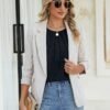 Women Dressy Casual Tops Business Work Blouses Summer Shirts Short Sleeve Crew Neck Outfits 2024