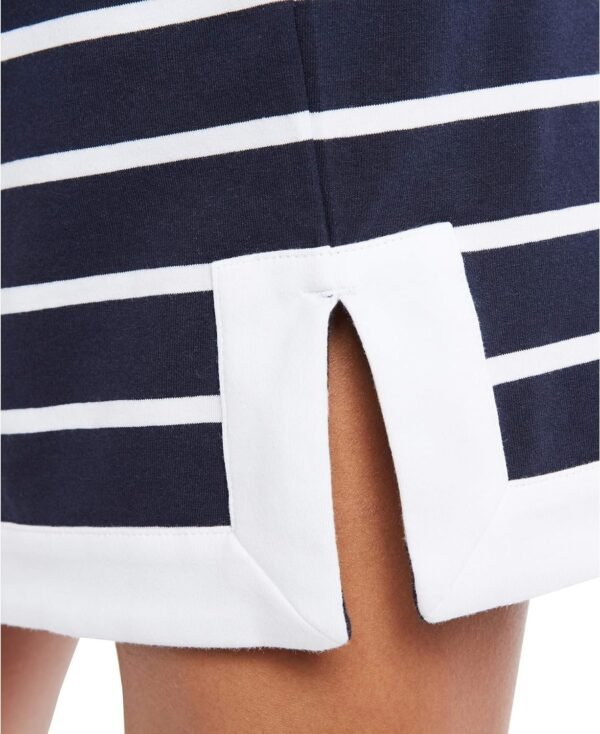 Women's Breton Stripes Sleeveless V-Neck Stretch Cotton Polo Dress