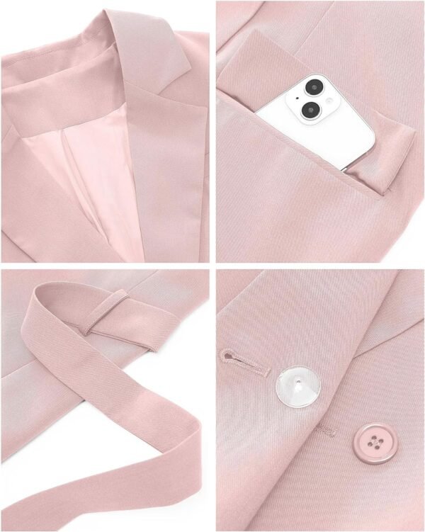 2023 Blazers for Women Business Casual Outfits Fashion Dressy Long Suit Jacket Office Belted Blazer Dress Work