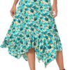 Women's Summer Beach Skirt Stretchy Midi Skirt with Irregular Hem